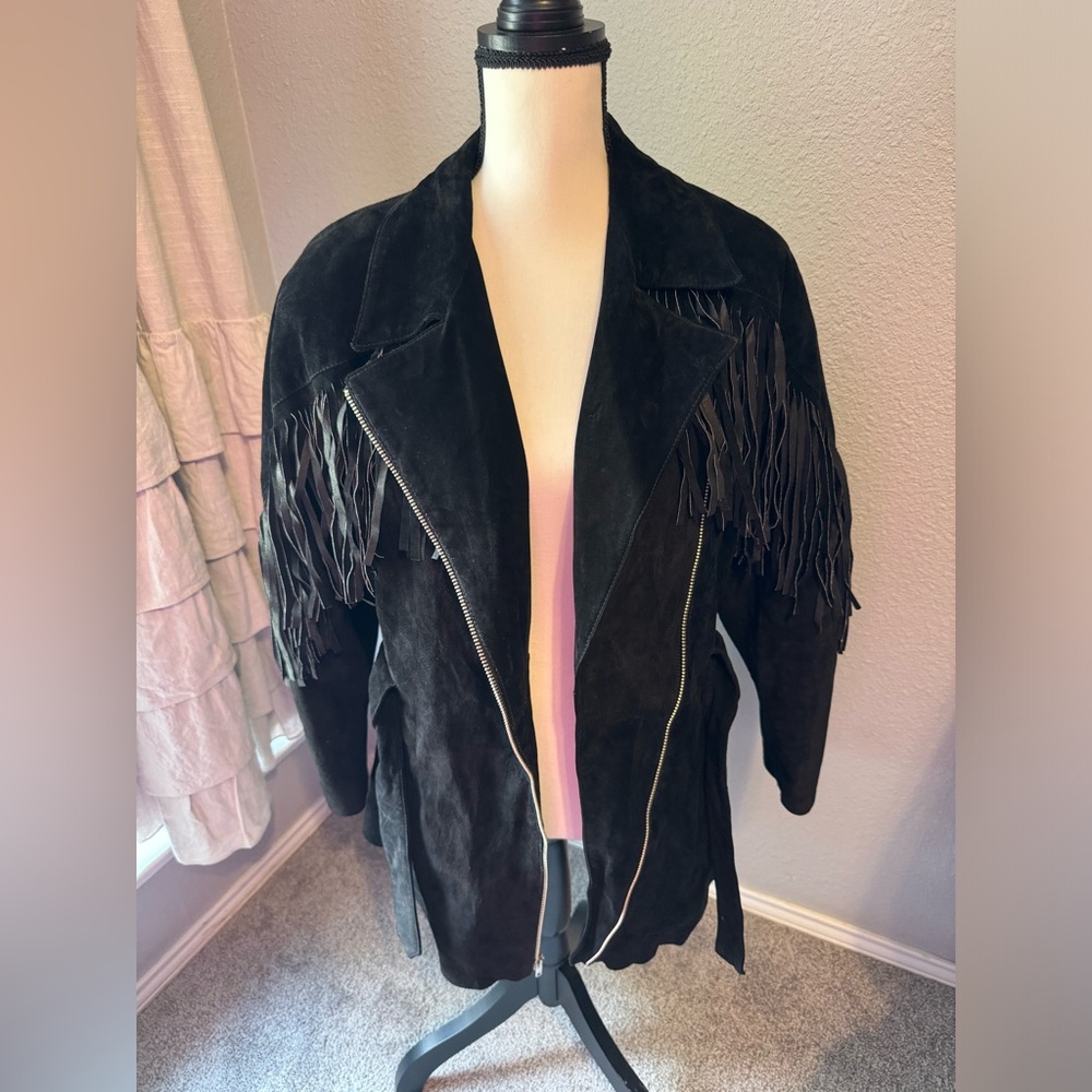 Vintage Fringe Leather Jacket